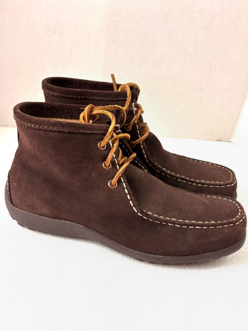 Vintage Lands' End Brown Leather Suede Wallabee Moccasin Chukka Ankle Boot(US 8)
